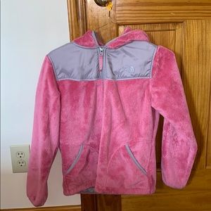 north face pink fluffy jacket never been worn